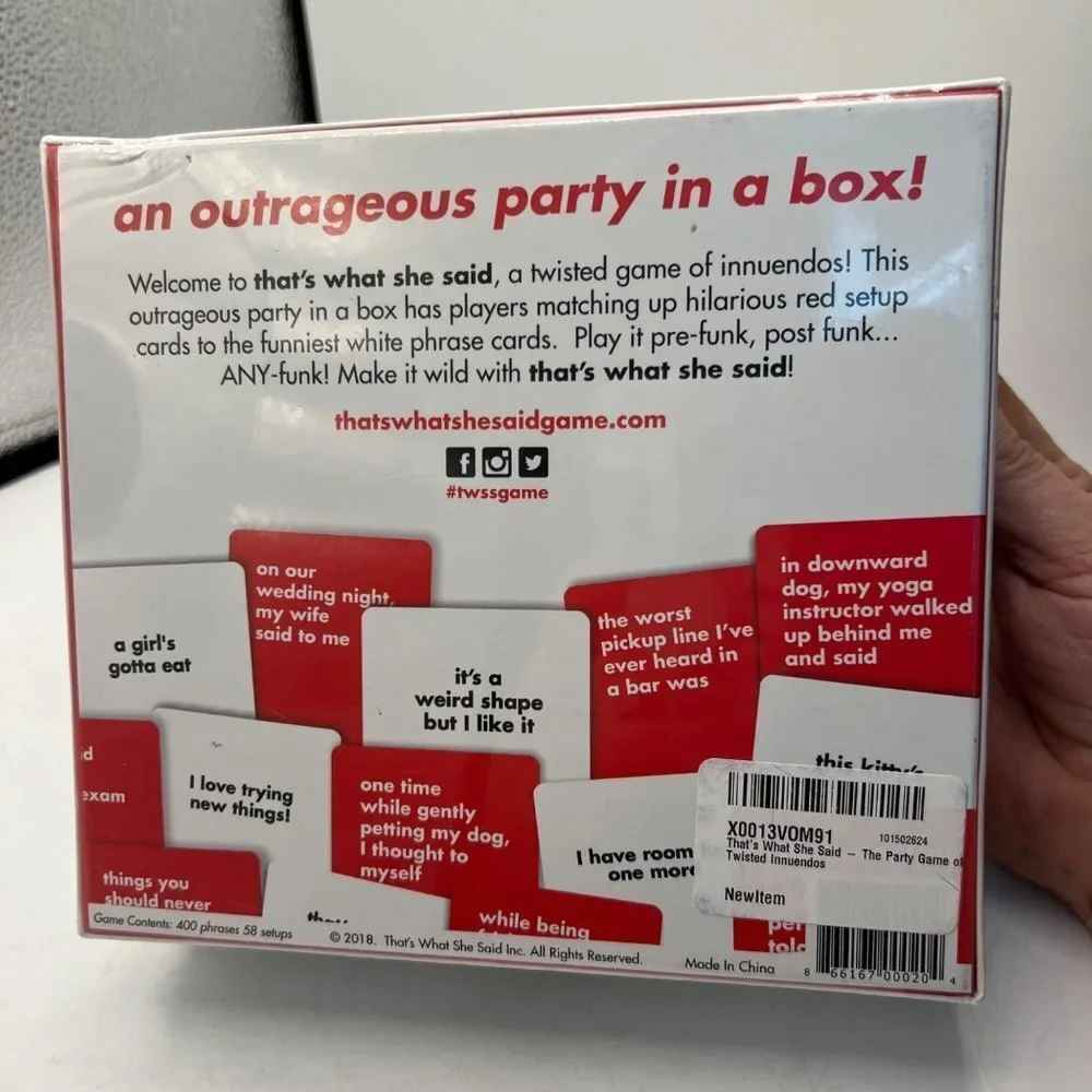 That's What She Said Game - The hilariously twisted party game adults only.